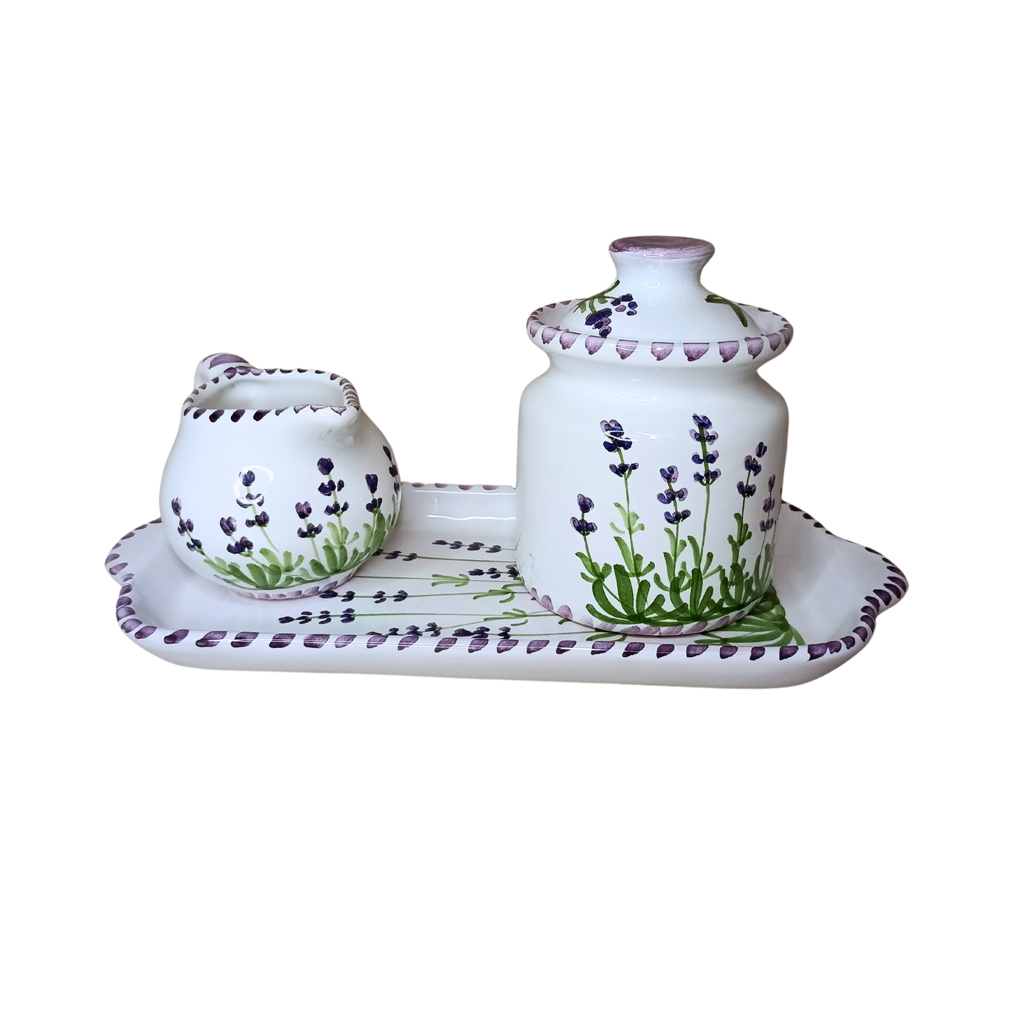 Set ceramică servit ceai/cafea model Lavandă